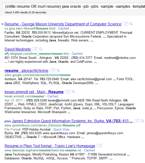 Google resume Boolean search example results by zip code using the ...