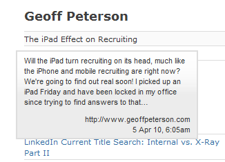 Recruiting Pulse Mouse Over Post Overview Recruiting Pulse Mouse Over Post Overview