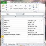 Boolean OR String Builder with VBA How to use Excel and VBA to quickly and easily create Boolean OR strings