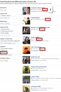 You can relatively reliably search for people based on companies that they have listed as employers on their Facebook profile