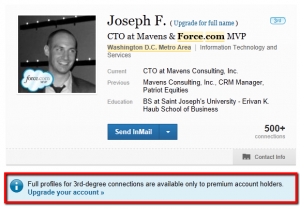 LinkedIn's message letting you know that