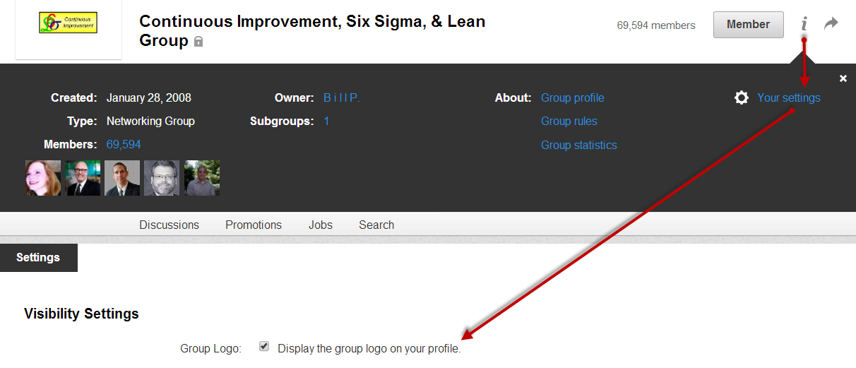 How to change LinkedIn Group logo visibility settings LinkedIn Group Settings Visibility